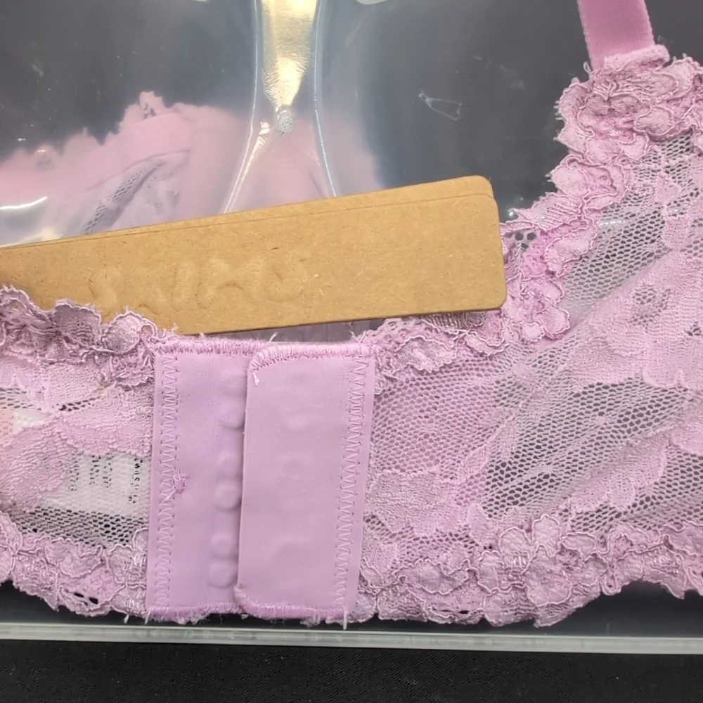 Skims Stretch Lace Unlined Demi Bra 34DDDD Baby Pink - Picture 5 of 12